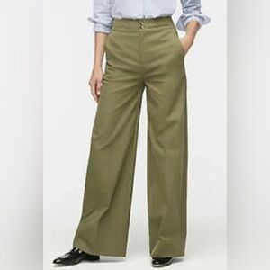 JCrew Frankie Wide Leg Trouser in Army Green